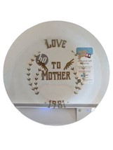 Clear Glass Love to Mother Plate Gold 1981 Wheat Floral Mothers Day Birthday - £8.93 GBP