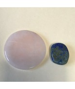 Lot of Rose Quartz Large Round Blue Lapis Lazuli Stone Pendant or Other ... - £11.66 GBP