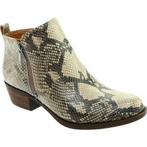 Lucky Brand Women&#39;s Basel Tobacco Snake Low Cut Ankle Booties Side Zippe... - £44.81 GBP