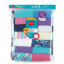 Hanes Girls&#39; Ultimate Cotton Brief Underwear, 14-Pack Assorted 10 - £22.70 GBP