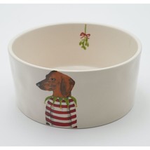 Rae Dunn Holiday “Mistletoe Dog&quot; Dog Bowl Pottery Artisan Collection by ... - $20.49