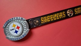 Pittsburgh Steelers Genuine Leather Belt &amp; Licensed Epoxy Steelers Buckle - $47.52