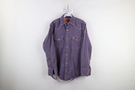 Wrangler FR 20X Mens M Faded Geometric Fire Flame Resistant Snap Button Shirt - $49.45