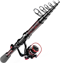 Fishing Rod and Reel Combos, Unique Design with X-Warping Painting, Carbon Fiber - £44.15 GBP
