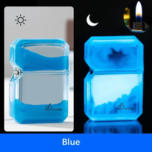 Luminous Quicksand Fluorescent Gas Lighter Windproof Creative Transparen... - $27.99