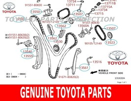 New Oem Toyota V6 4.0 1GRFE 4RUNNER Fj Tacoma Tundra Timing Chain Kit 14 Pcs Kit - £380.05 GBP