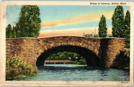 Bridges Postcard Bridge in Fenway The Fens Boston Massachusetts Posted 1949 - £8.87 GBP