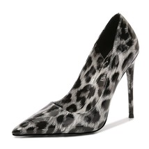 Women Pumps Sexy Leopard 12CM Pointed Toe Thin Heels Shoes Super Plus Size 45 46 - £44.87 GBP
