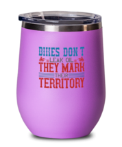 Motorcycle Wine Glass Bikes don&#39;t leak oil, they mark their territory Pink-WG  - £20.66 GBP