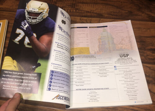 Gameday Magazine Notre Dame Vs. Navy November 18, 2017 W/ Poster - $26.44