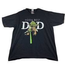 Star Wars Yoda Best Dad T-shirt Men’s XL Black Father&#39;s Day Short Sleeve - £15.10 GBP