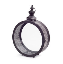 22&quot; Black Distressed Ornate Metal Floor Lantern Candle Holder - $243.06