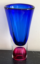 Kosta Boda Signed Goran Warff #40057 Zoom Art Glass Vase 10 3/8&quot; Tall - £231.96 GBP
