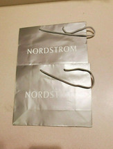 Authentic Set of 2 Nordstrom&#39;s 8&quot; x 10&quot; Silver w/White Paper Shopping Gi... - $9.85