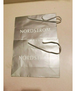 Authentic Set of 2 Nordstrom&#39;s 8&quot; x 10&quot; Silver w/White Paper Shopping Gi... - £7.87 GBP