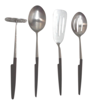 Mid century forged stainless steel modernist utensils set of 4 thumb200
