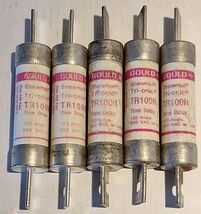 Lot of 5 Gould Shawmut Tri-onic TR100R Dual Element Time Delay - $39.00