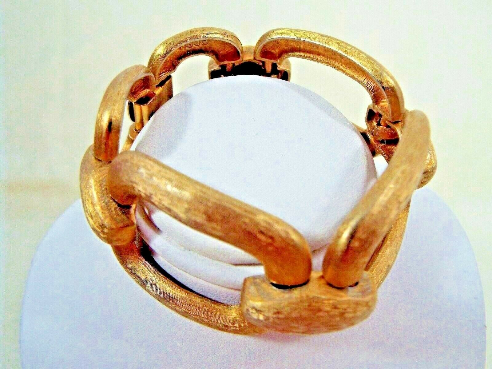 Signed P.E.P. Vintage Erwin Pearl Bold Couture Gold Tone 7.5" Link Bracelet Item image 2