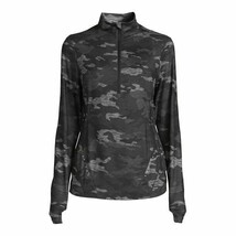 Avia™ Small (4-6) ~ Camo Black/Gray Heather ~ 1/4 Zip ~ Pullover Lightweight Top - £17.65 GBP