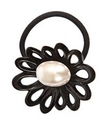 Caravan Hand Decorated French Pony Tail Flower with Large Oval Pearl, Bl... - £18.87 GBP