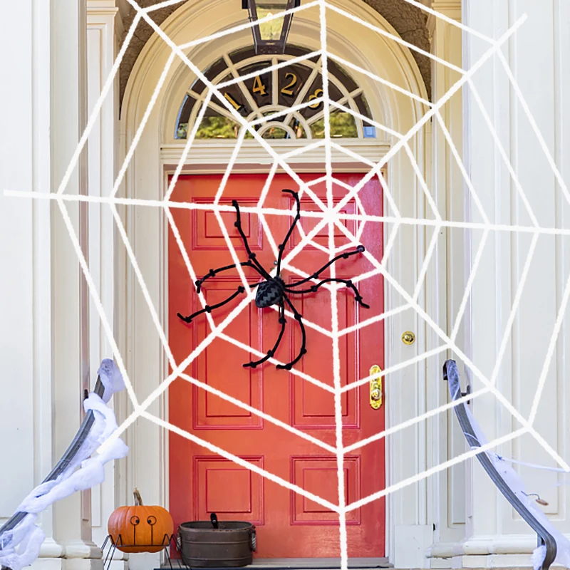 House Home 150/200cm Black Scary Giant Spider Huge Spider Web Halloween Decorati - £19.98 GBP