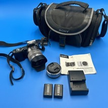 Sony Alpha NEX-3 14.2 MP Digital Camera 2 Batteries Bag Charger &amp; SEL185... - £183.83 GBP