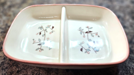 Brock of California Divided Serving Dish Wildflowers Pottery Vintage - £14.80 GBP