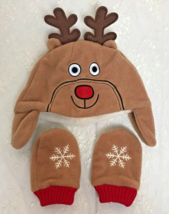 Avon Tiny Tillia  Reindeer Hat and Mitts  Retired 12-24 Months - £8.97 GBP