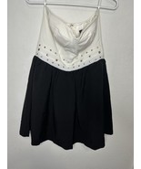 Fredericks Of Hollywood Sleeveless White Black Bedazzled Accent Mini Dre... - $29.99
