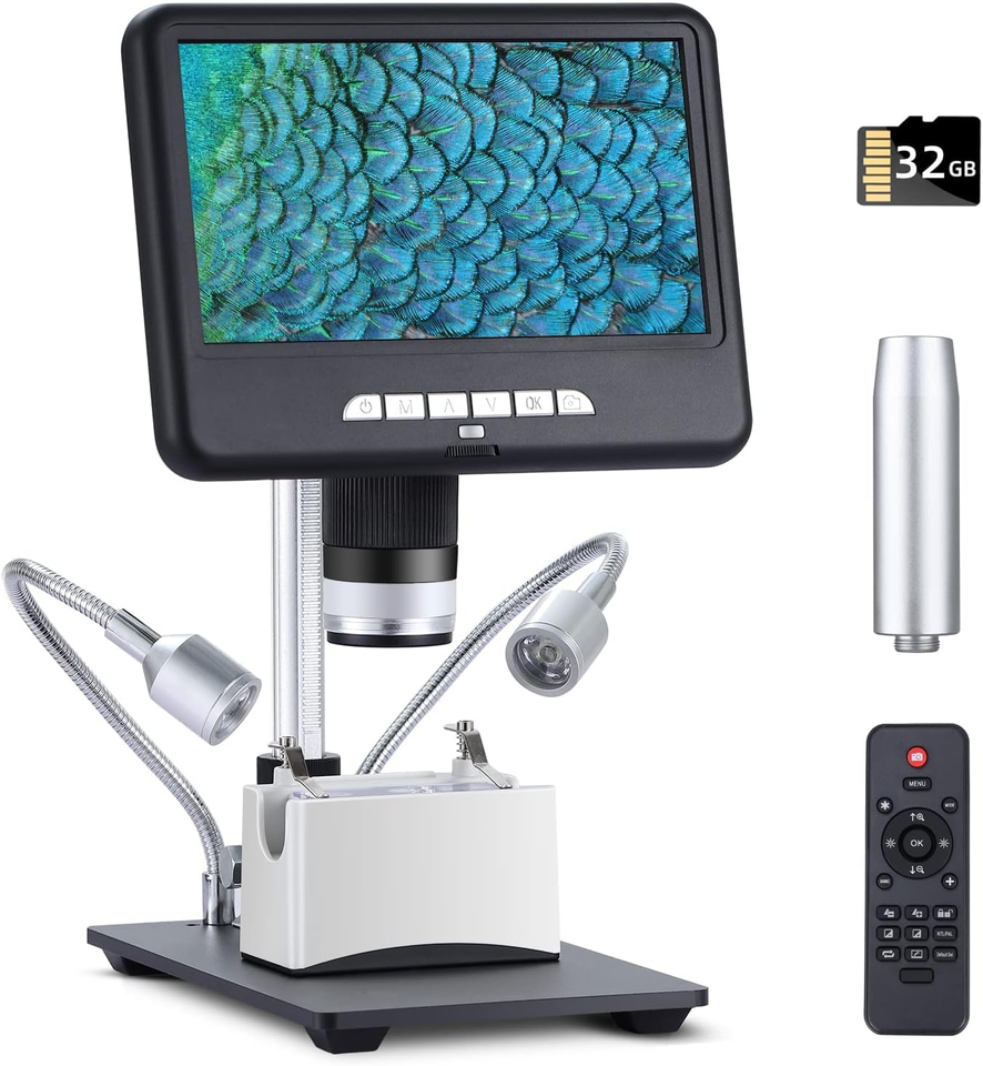 -Inch Screen LCD Digital Microscope with 32GB TF Card,Led Observation De... - $267.23