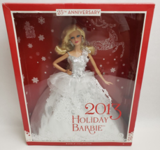 Holiday Barbie Doll Collector 25th Anniversary 2013 Stand Mattel Age 6+ - £104.96 GBP