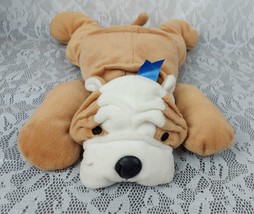 Ty Pillow Pals Bruiser Bulldog Puppy Dog Brown White 14&quot; Plush Stuffed Toy 1996 - £12.09 GBP