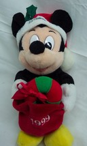 Walt Disney World Mickey Mouse Santa 1999 Christmas 8&quot; Bean Bag Stuffed Animal - £11.87 GBP