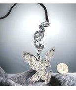 Eagle Hunter Pendant Necklace Metal Mixed Materials Chain Metal Braided ... - £9.50 GBP