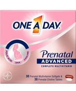 One A Day Women&#39;s Prenatal Advanced Brain Support 30+30 Ct ~ Exp 2026+ - $258.91 MXN