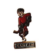 Bantam Red Gray Jersey Vintage Hockey Pin Enamel Filled Sports Collectib... - $24.99