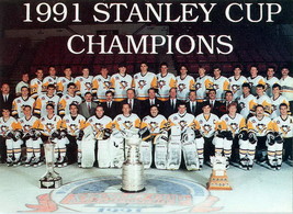1991 PITTSBURGH PENGUINS TEAM 8X10 PHOTO NHL PICTURE STANLEY CUP CHAMPS - £3.94 GBP
