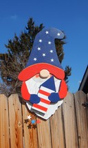 4th of July Stars and Stripes Rocket Garden Gnome Fence Peeker Garden Decoration - £115.10 GBP