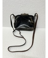 Antique train conductor&#39;s bag, leather metal steampunk purse  - $1,865.76 MXN
