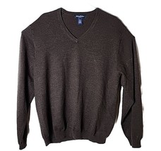 Brooks Brothers Men XL Stretch Brown Cold Winter Wool Blend Sweater - £38.96 GBP