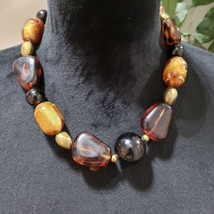 New York Womens Fashion Chunky Baltic Amber Beaded Necklace with Lobster... - $29.70