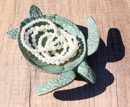 Cast Iron Rustic Verdigris Swimming Sea Turtle Tortoise Coins Jewelry Tray Dish - £18.86 GBP