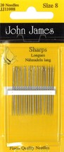 John James Sharps Hand Needles-Size 8 20/Pkg - £11.44 GBP