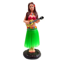 Dashboard Hula Girl Bobblehead Figurine 6&quot; Grass Skirt Dancing Ukelele H... - £28.21 GBP