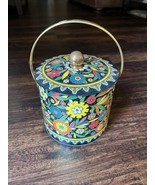 Vtg Daher Decorative Tin Canister Made In England 7.5 X 7&quot; Lid Mod Flowe... - $30.00