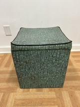 Vintage HASSOCK STOOL Vinyl Record Storage ottoman mid century modern mc... - $49.90