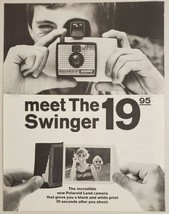 1966 Print Ad Polaroid Swinger Model 20 Land Instant Camera Black & White - £13.36 GBP