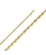 REAL 14k Yellow Gold 4mm Light Diamond-cut Solid Rope Chain Necklace 22&quot;... - $52,863.27 MXN+