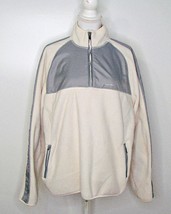 Calvin Klein 1/4 Zip Fleece &amp; Nylon Trim Jacket Coat Pullover Cream Gray... - £21.91 GBP