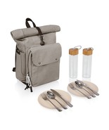 Carmel Roll Top Picnic Backpack Cooler with Utensil Set &amp; Glass Water Bo... - £151.21 GBP